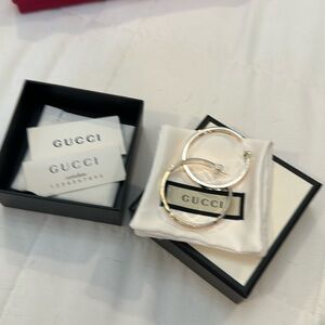 Gucci Hoop Sterling Silver earrings. New. Never worn